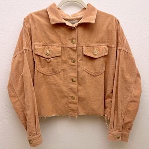 American Eagle Corduroy Distressed Jacket | Medium